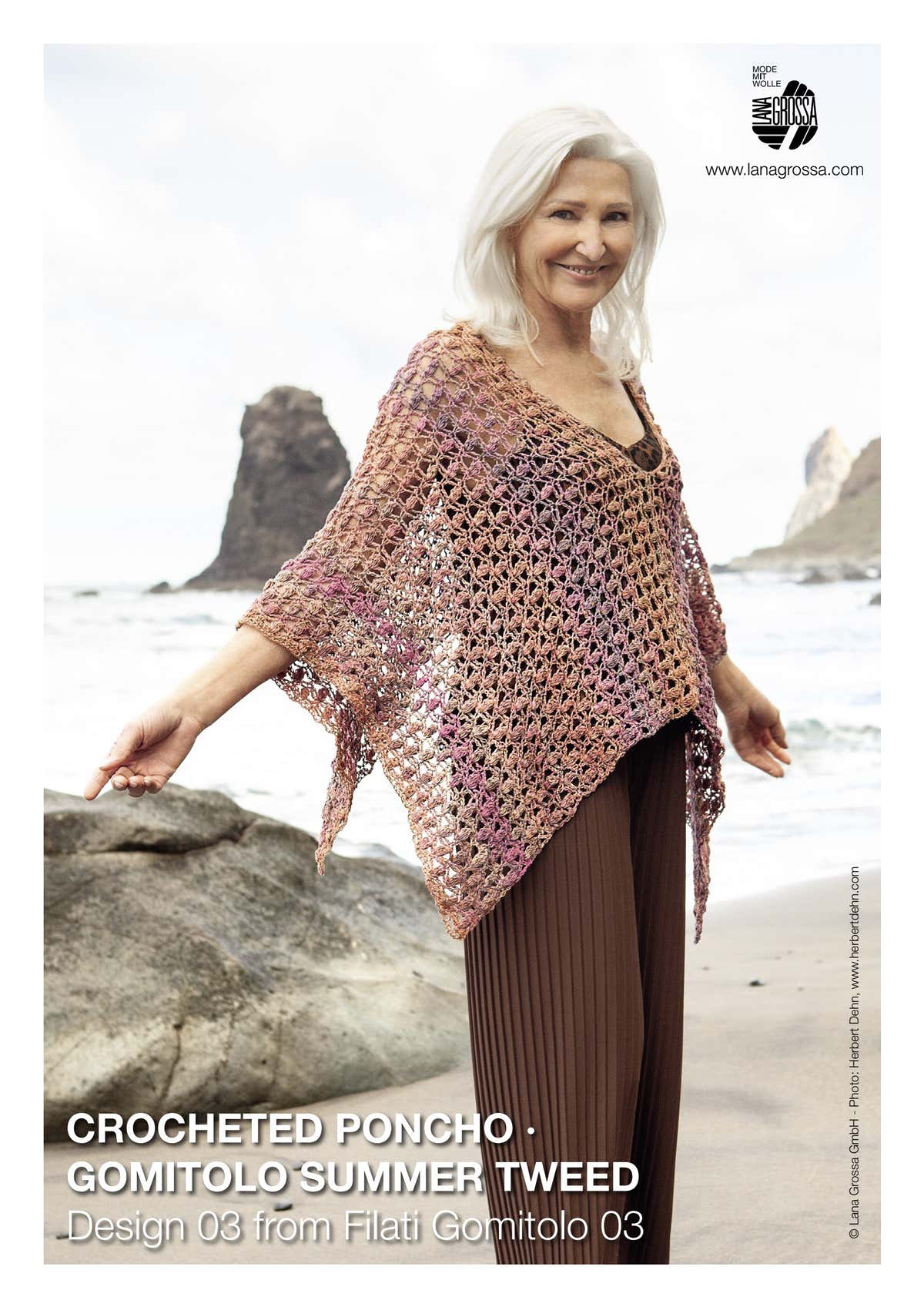Lana Grossa Crocheted Poncho Pattern