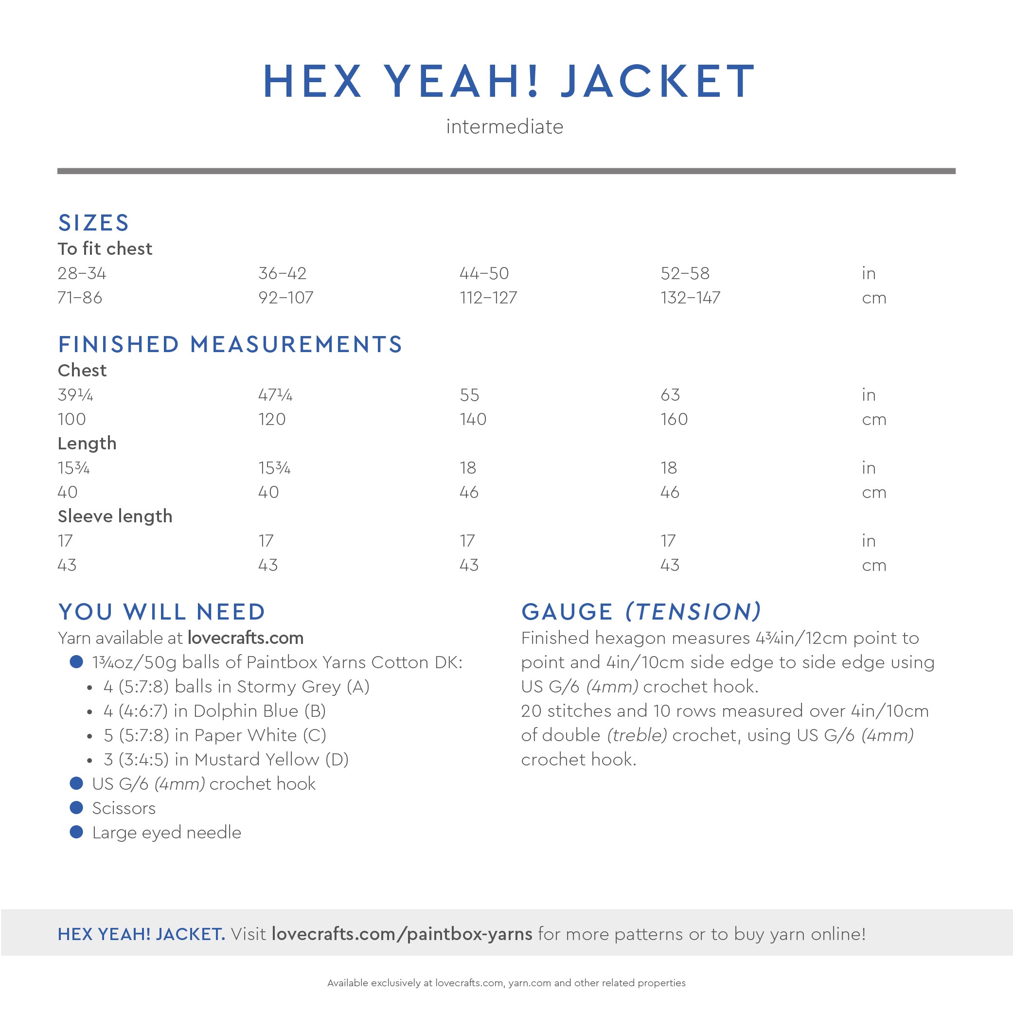 Paintbox Yarns Hex Yeah! Jacket Crochet Pattern