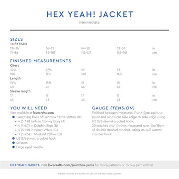Paintbox Yarns Hex Yeah! Jacket Crochet Pattern