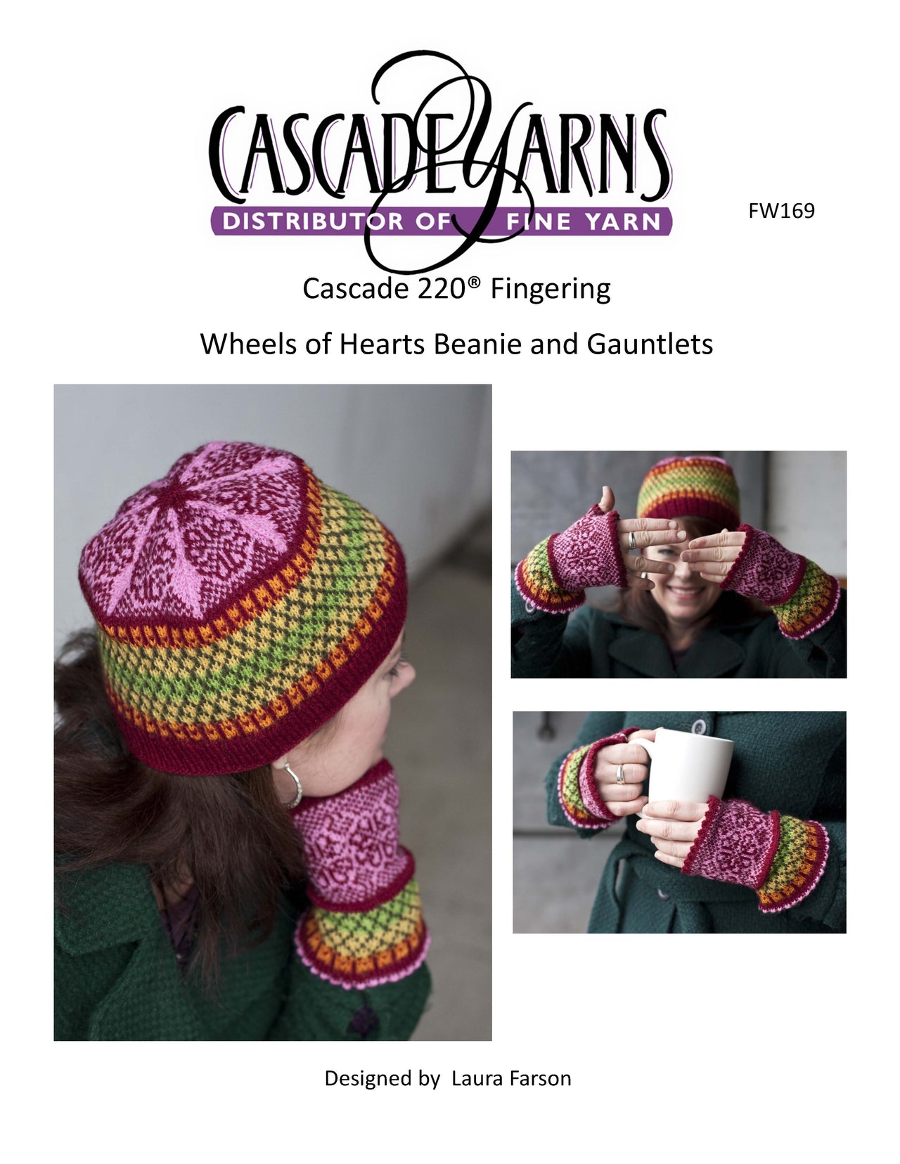 Cascade Yarns FW169 220 Fingering Wheel of Hearts Beanie (Free)