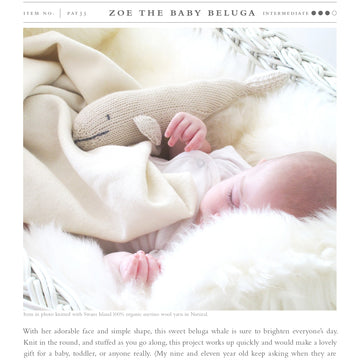 Swans Island Zoe Baby Beluga Toy Knitting Pattern
