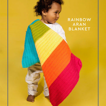 Paintbox Yarns Rainbow Aran Blanket Crochet Pattern