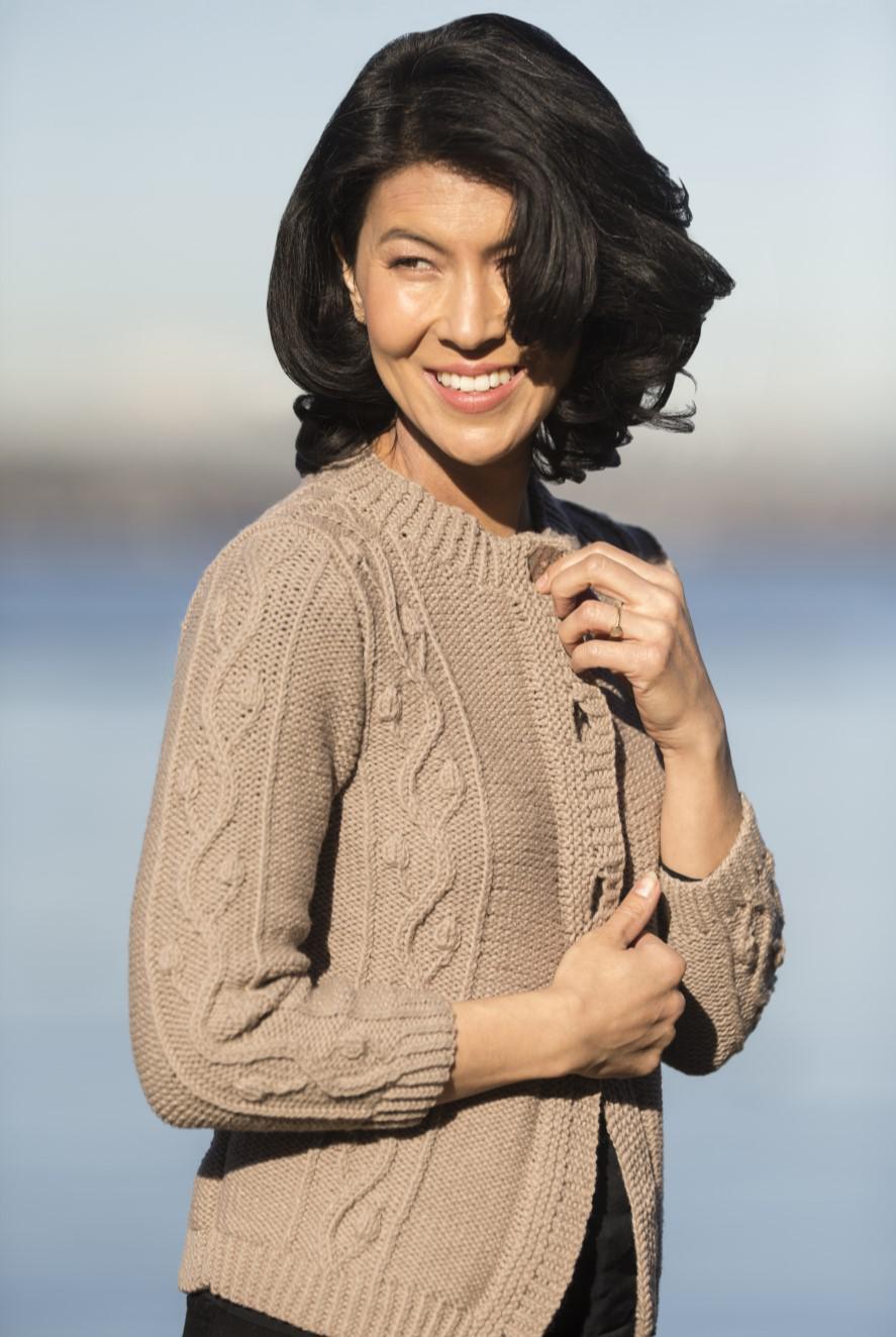 Cascade Yarns W Budded Vine Cardigan Knitting Pattern