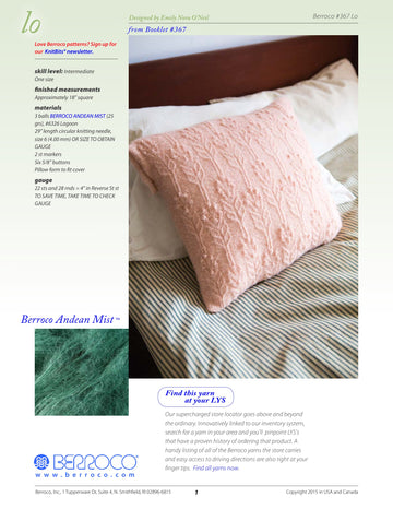 Berroco Lo Homeware Knitting Pattern