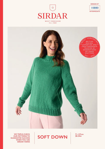 Fuzzy Raglan Sweater in Sirdar Soft Down  10880 PDF