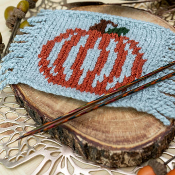 Pumpkin Mug Rug Knit