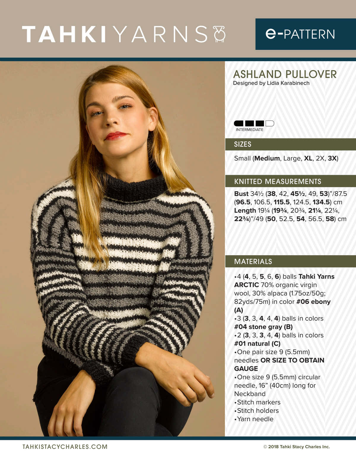 Tahki Yarns Ashland Pullover Knitting Pattern