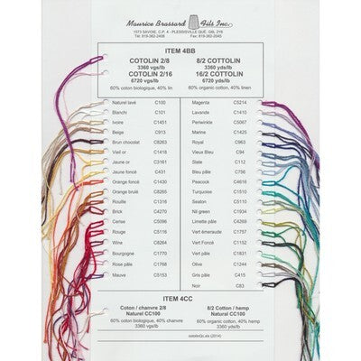 Brassard 8/2 Cottolin Color Card