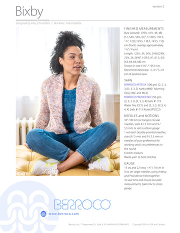 Berroco Bixby Cardigan Knitting Pattern