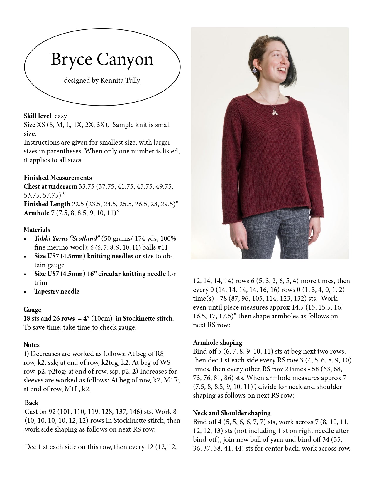 Wildflowerknits Bryce Canyon Jumper Knitting Pattern