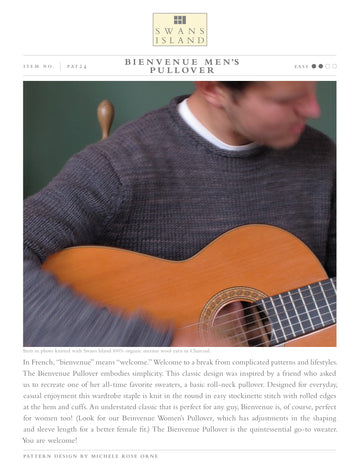 Swans Island Bienvenue Men's Pullover Knitting Pattern