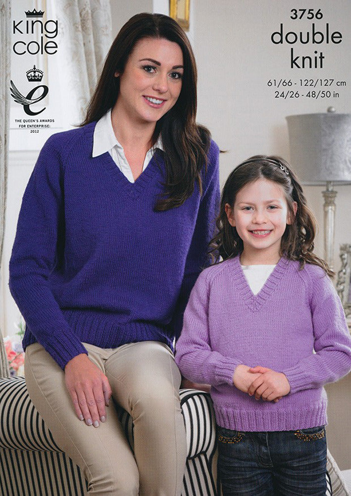 Cardigan & Sweater in King Cole Merino Blend DK - 3756 - Leaflet