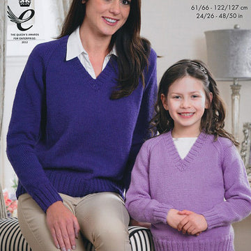 Cardigan & Sweater in King Cole Merino Blend DK - 3756 - Leaflet