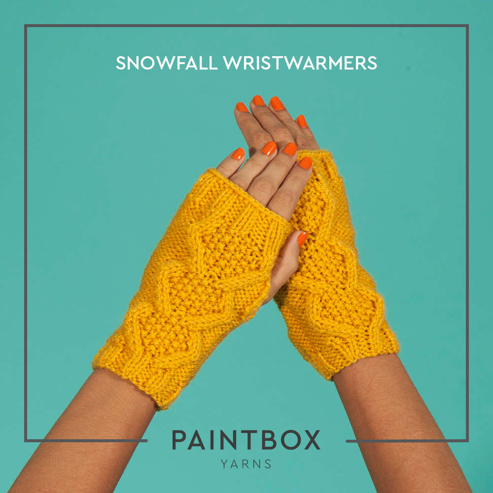 Paintbox Yarns Snowfall Wristwarmers Knitting Pattern