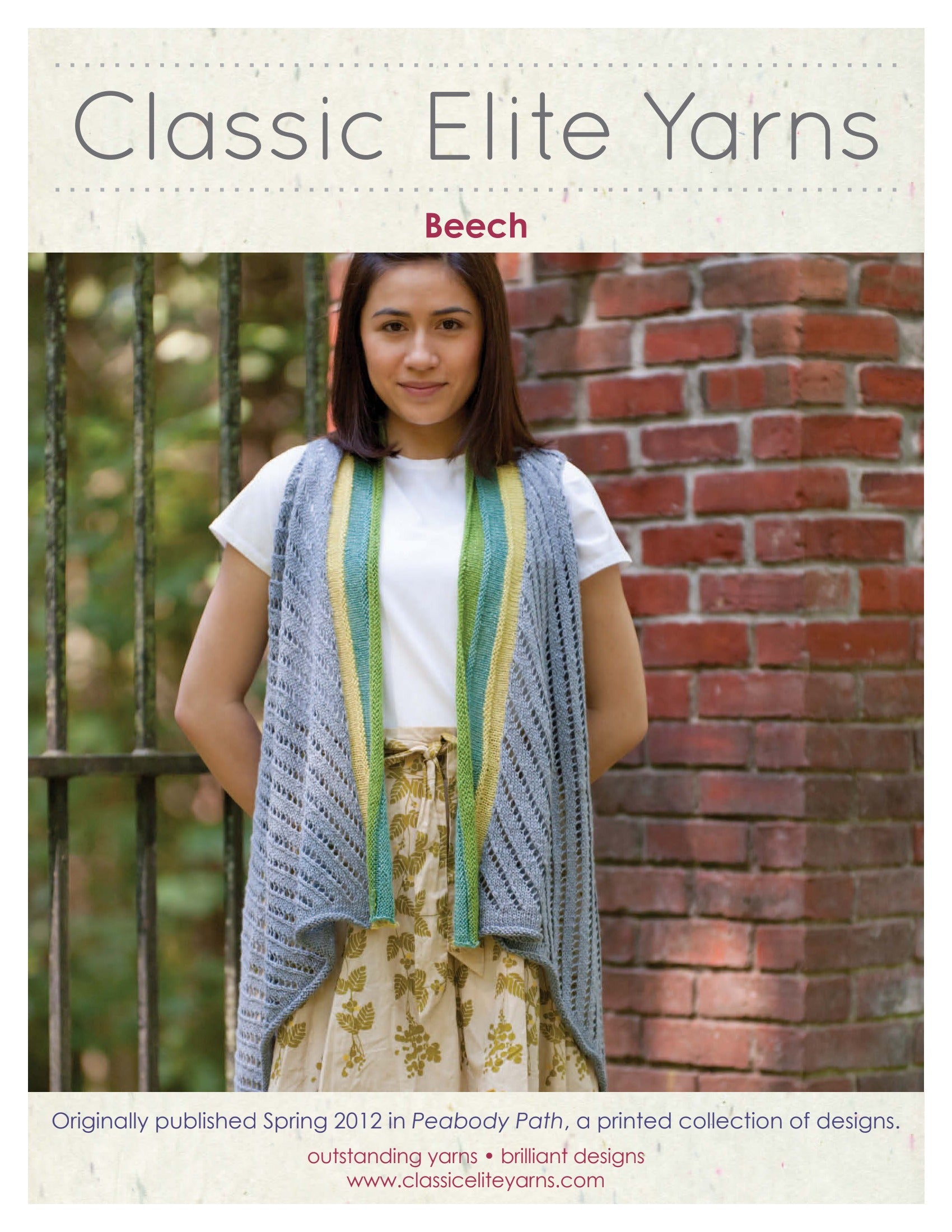 Classic Elite Yarns Beech Vest Knitting Pattern