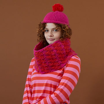 Debbie Bliss Zig Zag Cowl and Bobble Hat Knitting Pattern