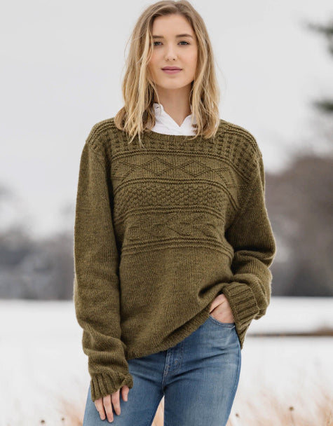 Blue Sky Fibers Pemberton Pullover Jumper Knitting Pattern