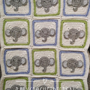 Elephant tile blanket