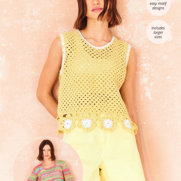 Crochet Flower Motif Top & Sweater in Stylecraft Cotton Twist & Colour Burst DK PDF
