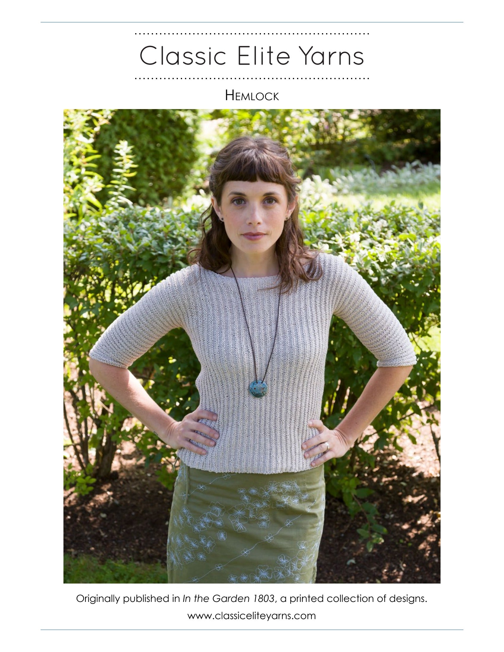 Classic Elite Yarns Hemlock Jumper Knitting Pattern