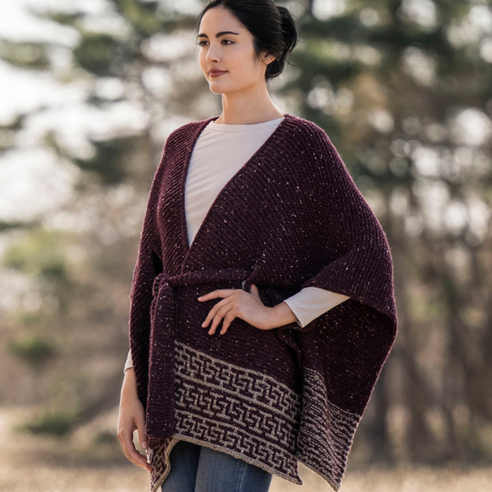 Blue Sky Fibers Bellingham Ruana Cape Knitting Pattern