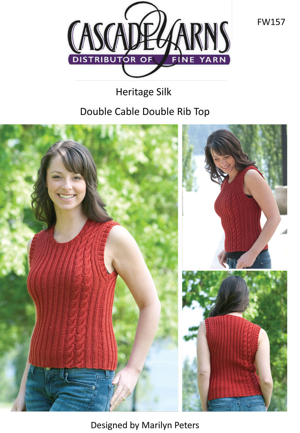 Double Cable Double Rib Top Knitting Pattern