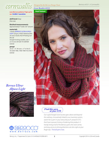 Berroco Cornwallis Cowl Knitting Pattern