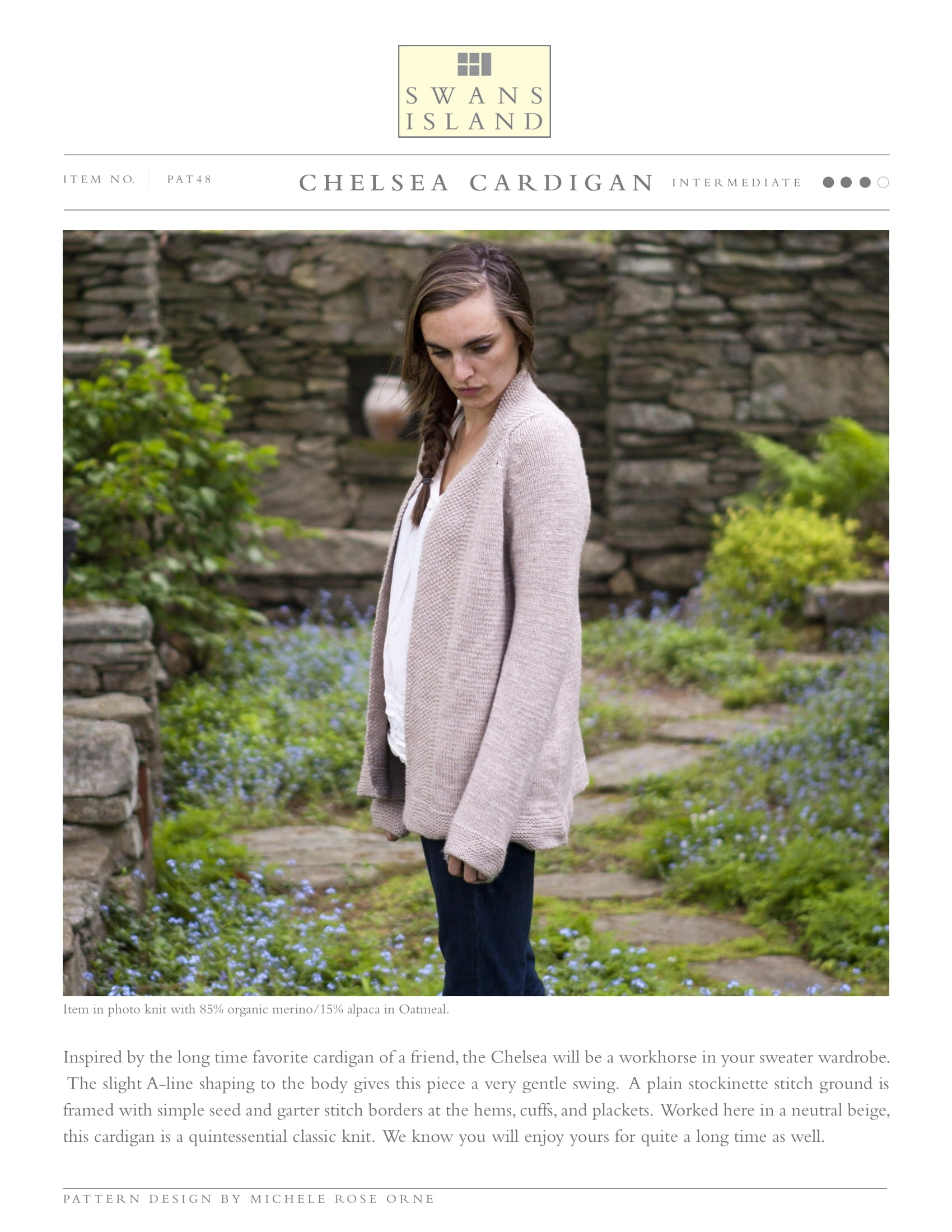 Swans Island Chelsea Cardigan Knitting Pattern