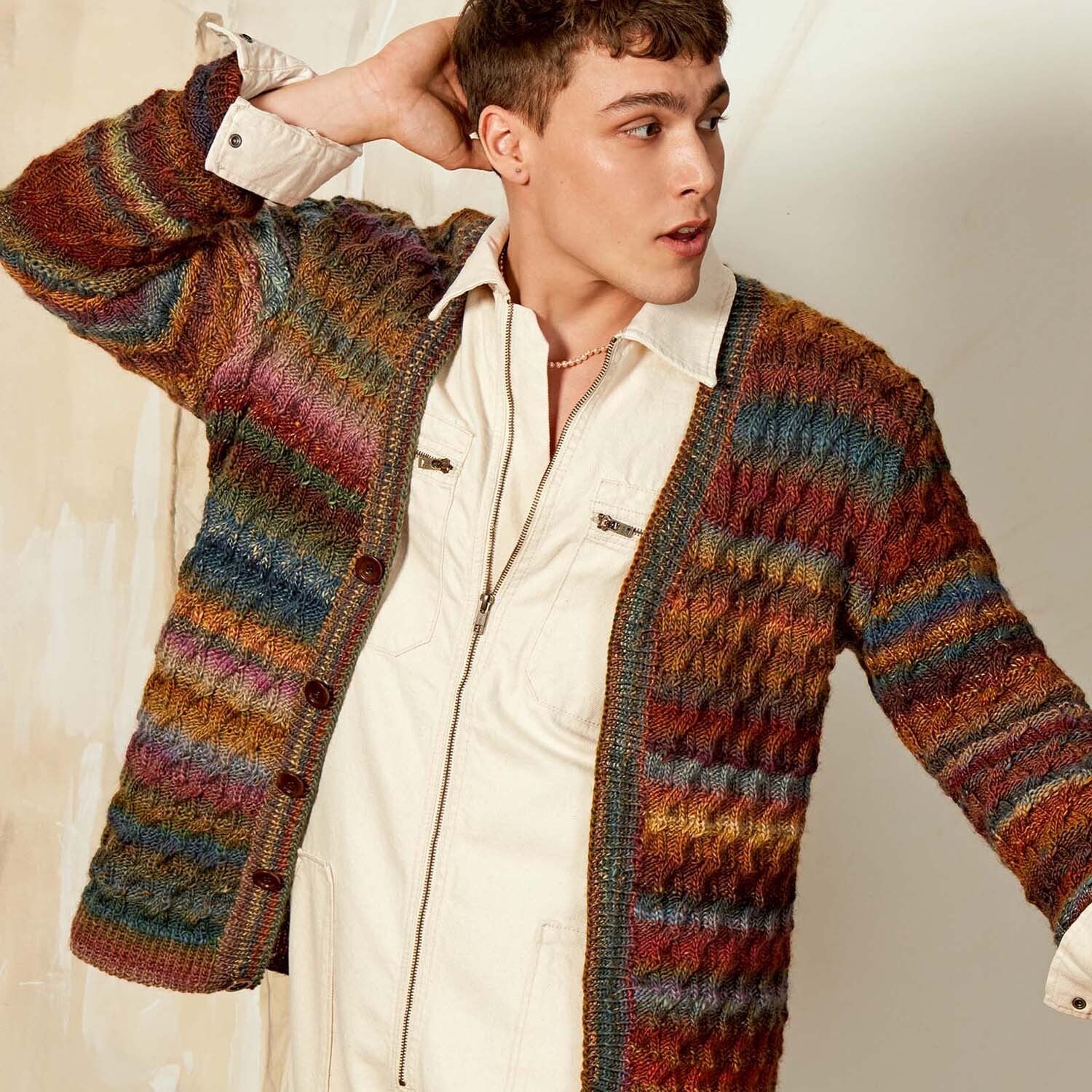 Lang PTO44-04 Men's Cardigan Knitting Pattern