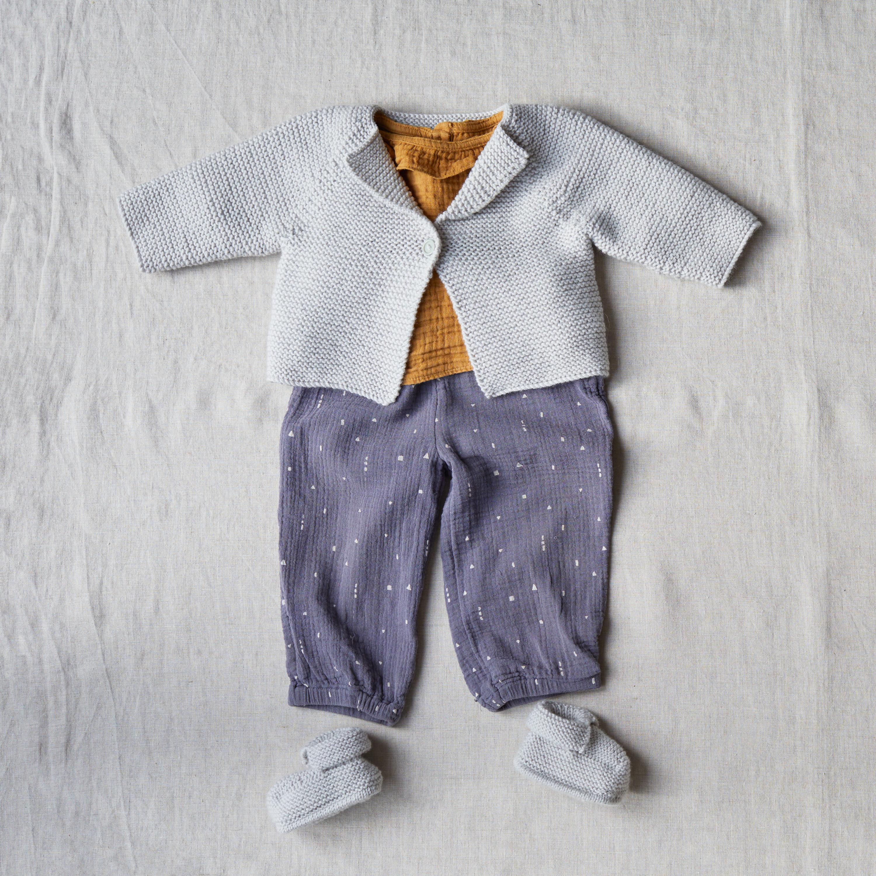 Cosmo Garter stitch Baby Jacket and bootees