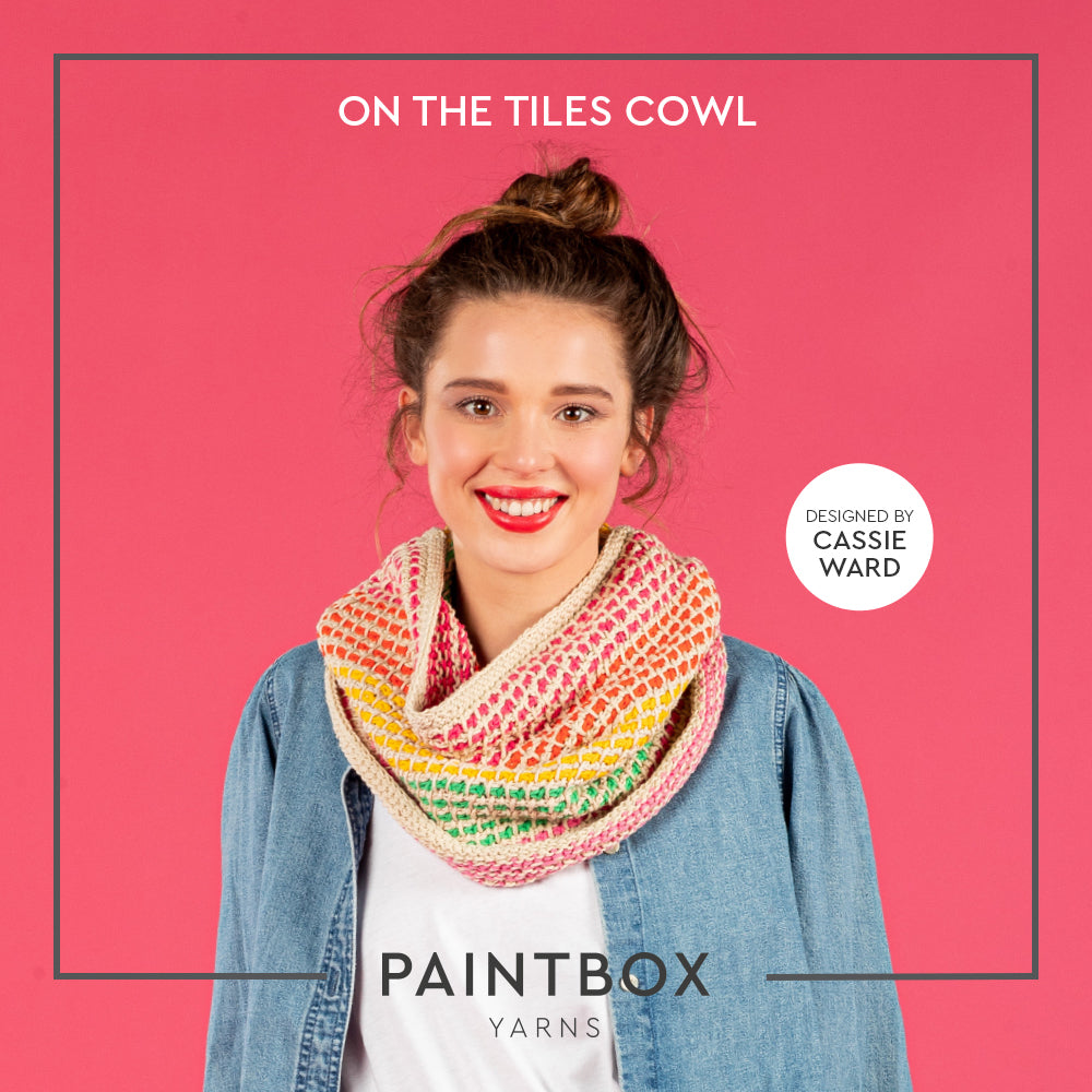 Paintbox Yarns On the Tiles Cowl Crochet Pattern