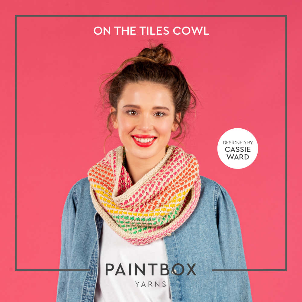 Paintbox Yarns On the Tiles Cowl Crochet Pattern