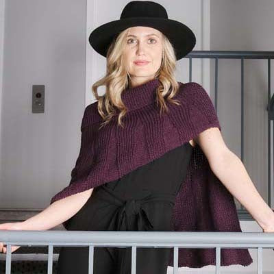 Trendsetter Yarns Pure Love - Angled Short Row Cowled Poncho