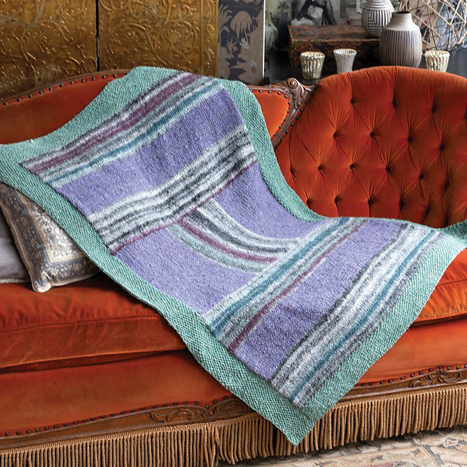 Noro Block Afghan Blanket Knitting Pattern