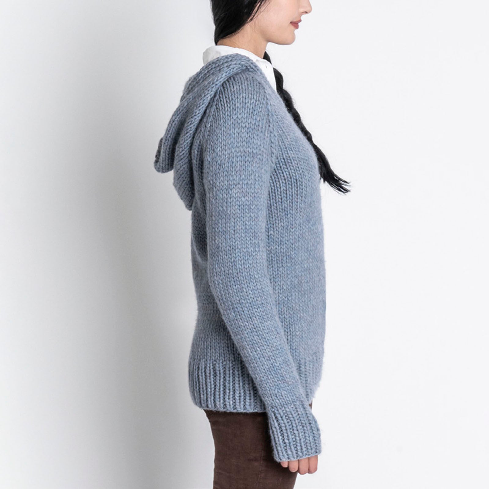 Blue Sky Fibers Fleming Hoodie Jumper Knitting Pattern