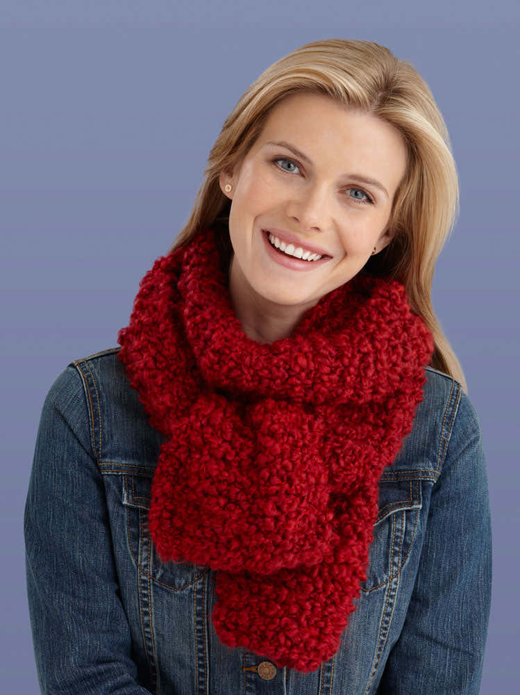 Beginner One Ball ScarfÃ‚Â in Lion Brand Homespun Thick & Quick - L20058