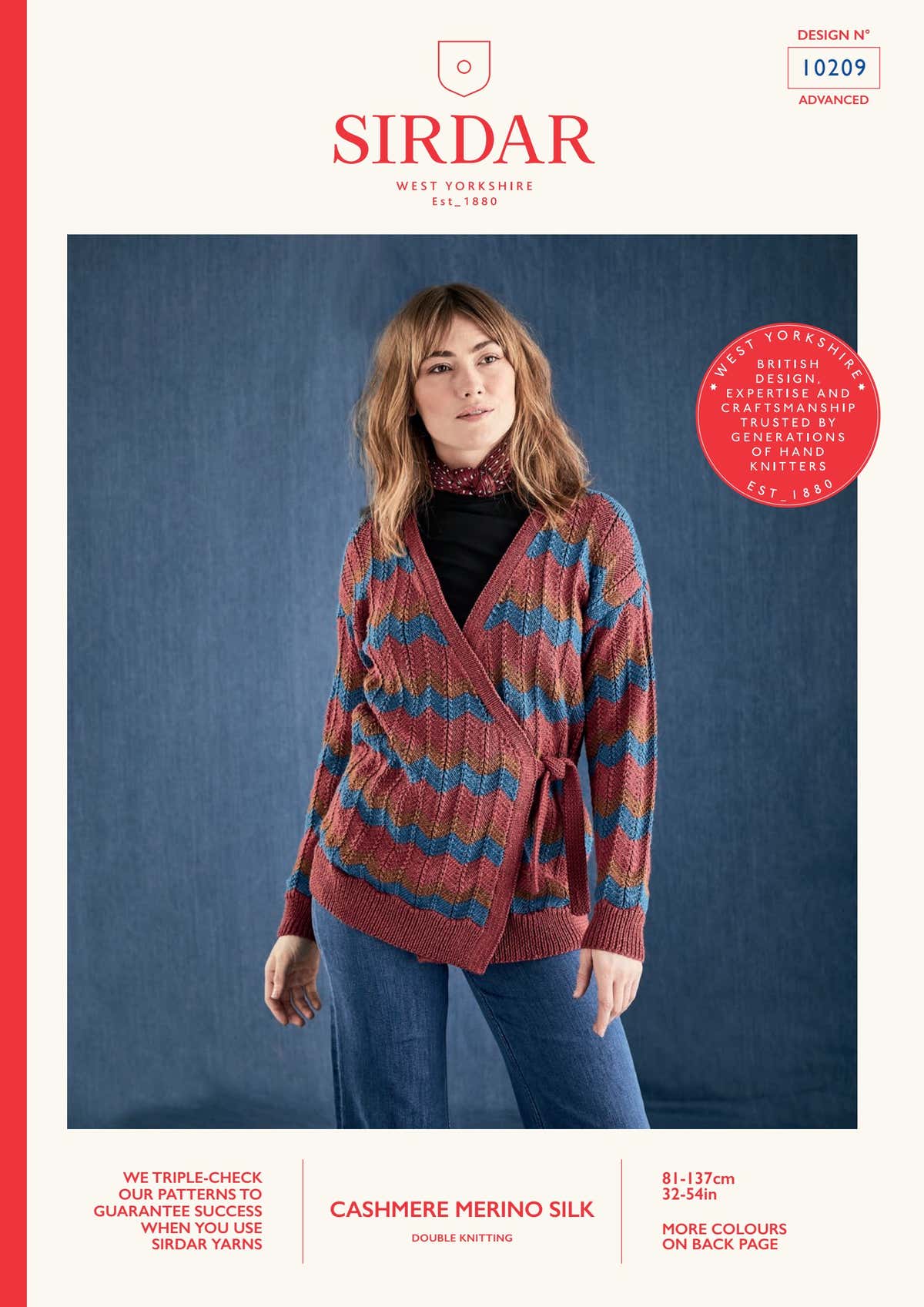 Sirdar Chevron Wrap Cardigan Knitting Pattern