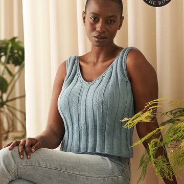 Agapanthus Cropped Vest in Rowan Handknit Cotton PDF