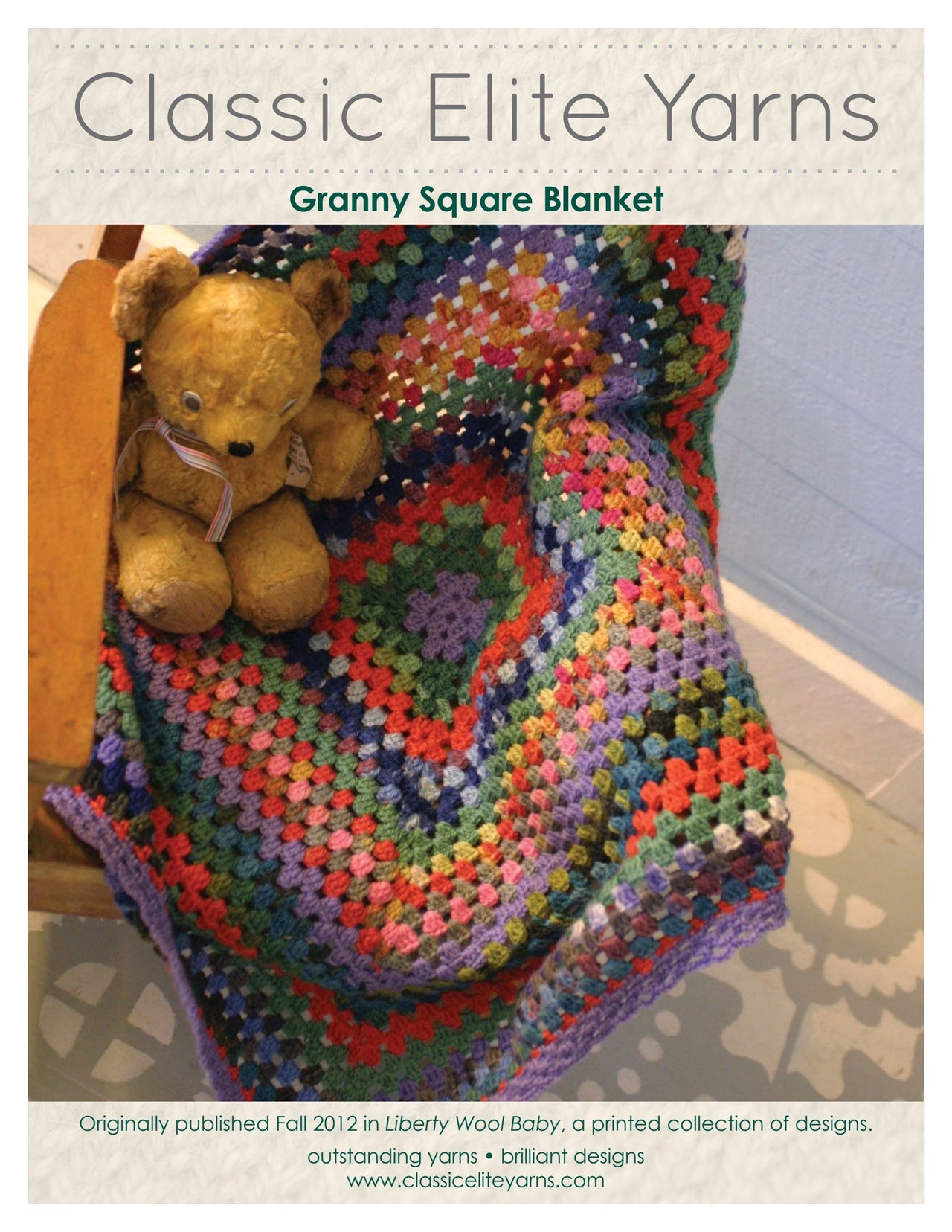 Classic Elite Yarns Crochet Granny Square Blanket Pattern