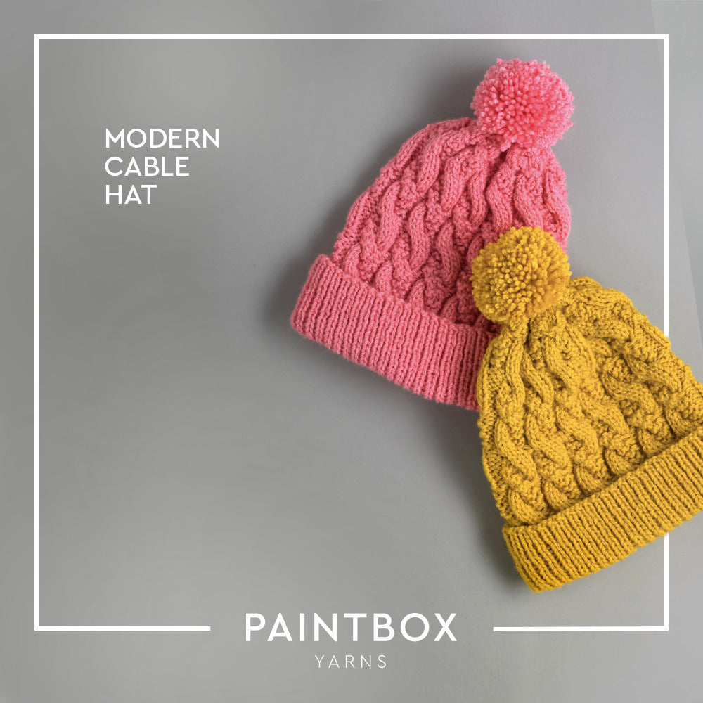Paintbox Yarns Modern Cable Hat Knitting Pattern