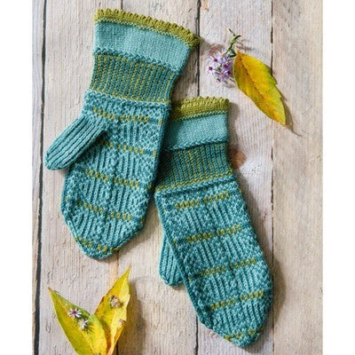 Valley Yarns Sixth Button Mittens Knitting Pattern