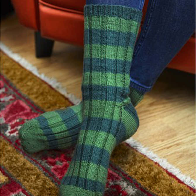 Valley Yarns Tokudama Striped Socks Knitting Pattern