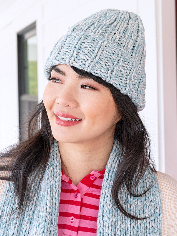 Duckie Beanie and Scarf Hat Knitting Pattern