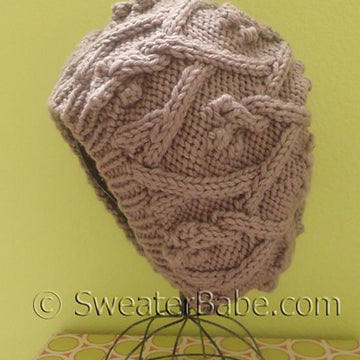 #134 Slouchy Trellis Cabled Hat