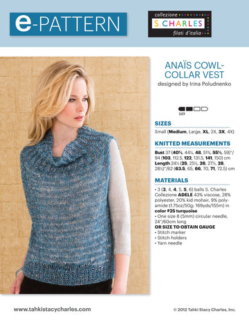 Stacy Charles Fine Yarns Anais Cowl-Collar Vest Knitting