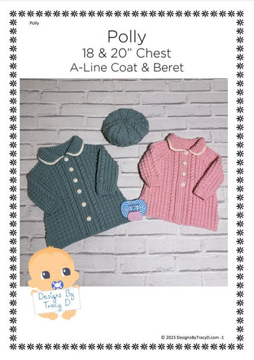 Polly Baby A-line coat and beret 0-9mths