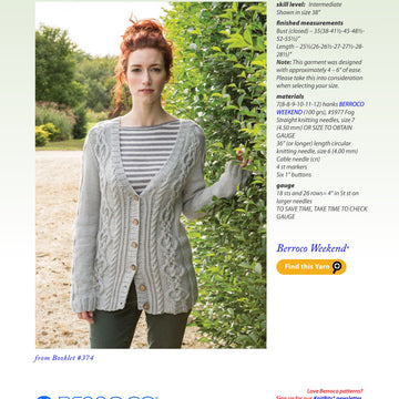 Berroco Woodrush Cardigan Knitting Pattern