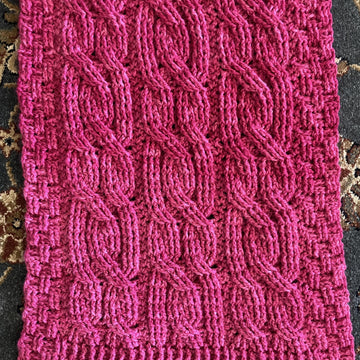 Raspberry Delight Cabled Stole