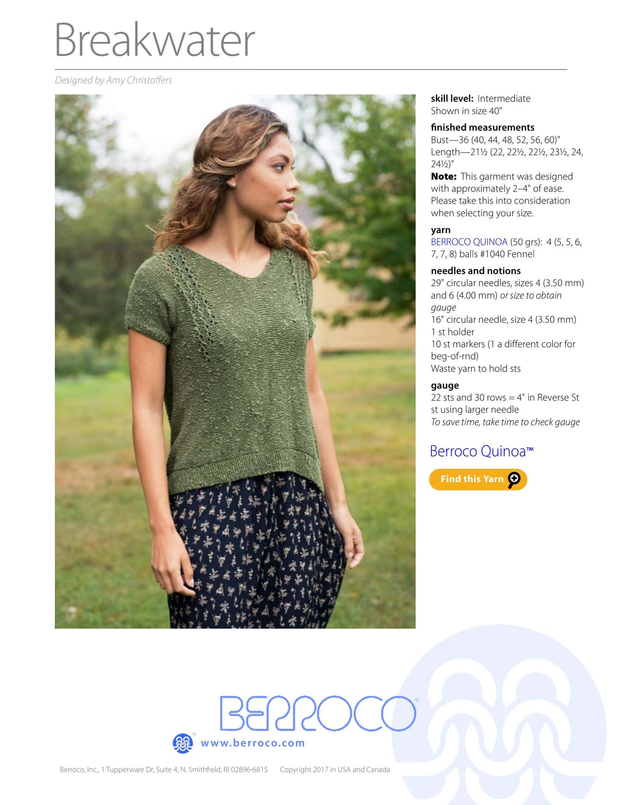 Berroco Breakwater Jumper Knitting Pattern