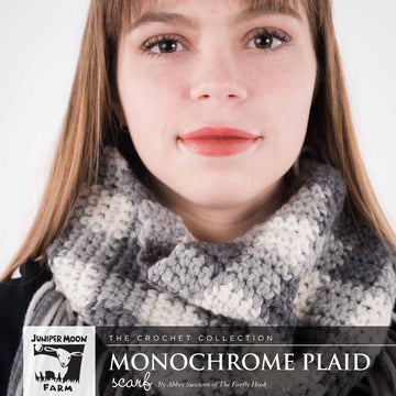 Juniper Moon Farm Monochrome Plaid Cowl Crochet Pattern